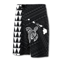 Hawaii Kakau Polynesian Turtle Map Board Shorts - White - Polynesian Pride