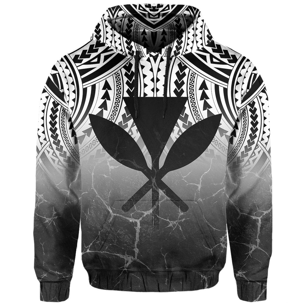 Hawaii Polynesian Kanaka Map Eruption Hoodie Roman Style White - Polynesian Pride