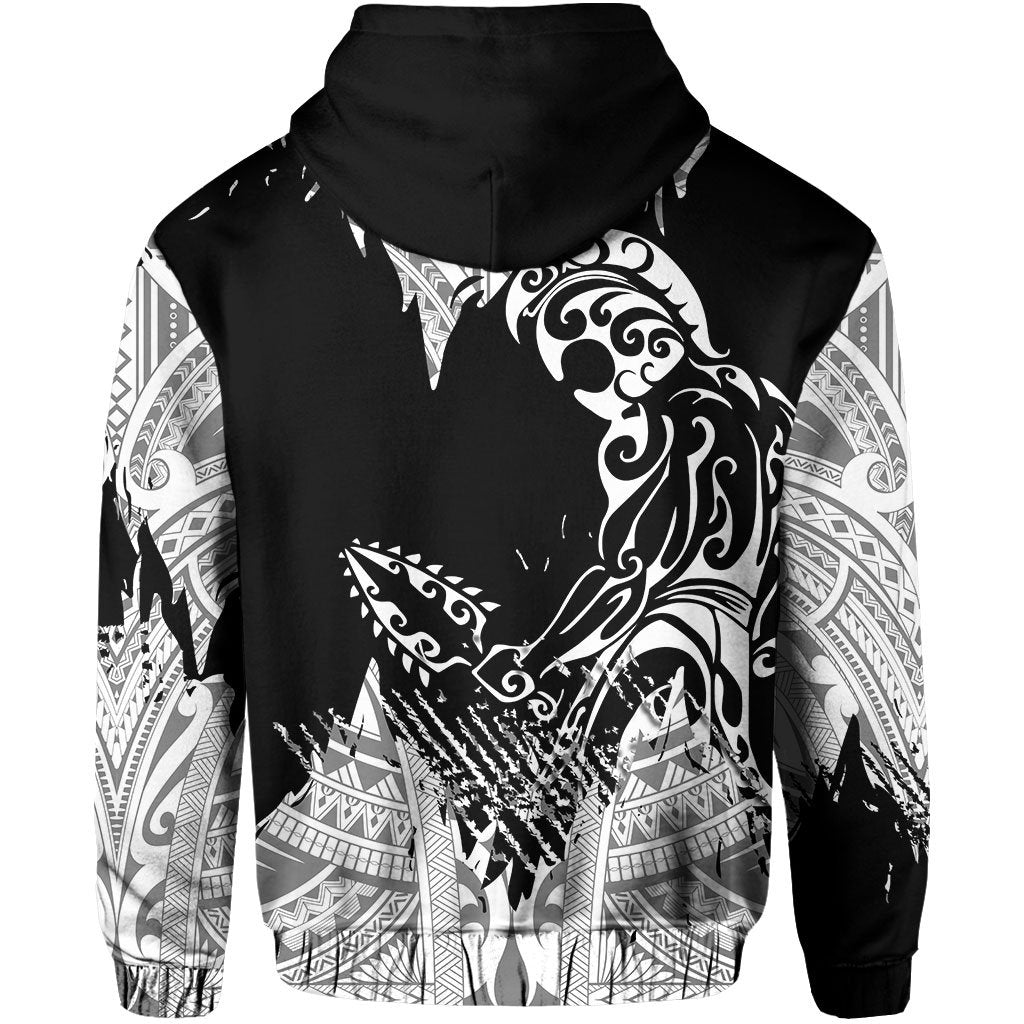 Hawaii Polynesian Hoodie Warrior Ikaika Benjamin Style White - Polynesian Pride