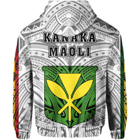 Polynesian Kanaka Flag Kanaka Maoli Hawaii Hoodie White - Polynesian Pride