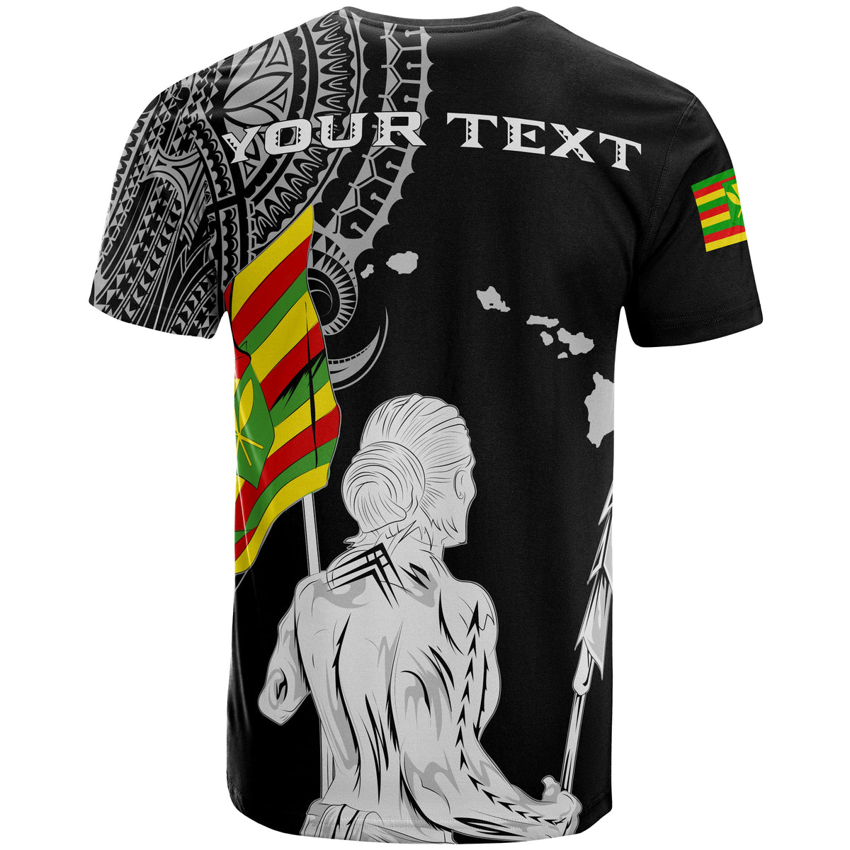 Personalized Hawaii Kanaka Map Polynesian Warrior Ikaika Unisex T Shirt William Style White - Polynesian Pride