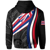 Hawaii Flag Polynesian Hoodie Zip White Ten Style - Polynesian Pride