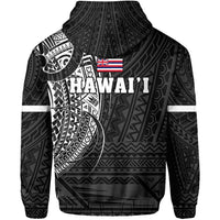 Polynesian Kakau Kanaka Flag of Hawaii Zip Hoodie White - Polynesian Pride