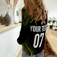 Personalised Aussie Kangaroos Mix Mate Maa Tonga Women Casual Shirt Aboriginal with Kupesi LT7 - Polynesian Pride