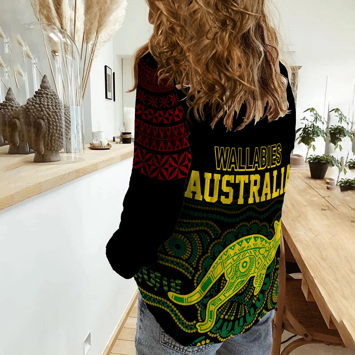 Personalised Aussie Wallabies Mix Mate Maa Tonga Women Casual Shirt Ver 01 LT7 - Polynesian Pride