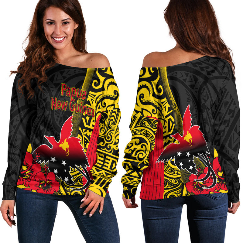 Papua New Guinea Women Off Shoulder Sweater Vibe Style LT6 - Polynesian Pride