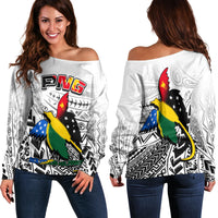 Papua New Guinea And Solomon Islands Off Shoulder Sweater LT6 - Polynesian Pride