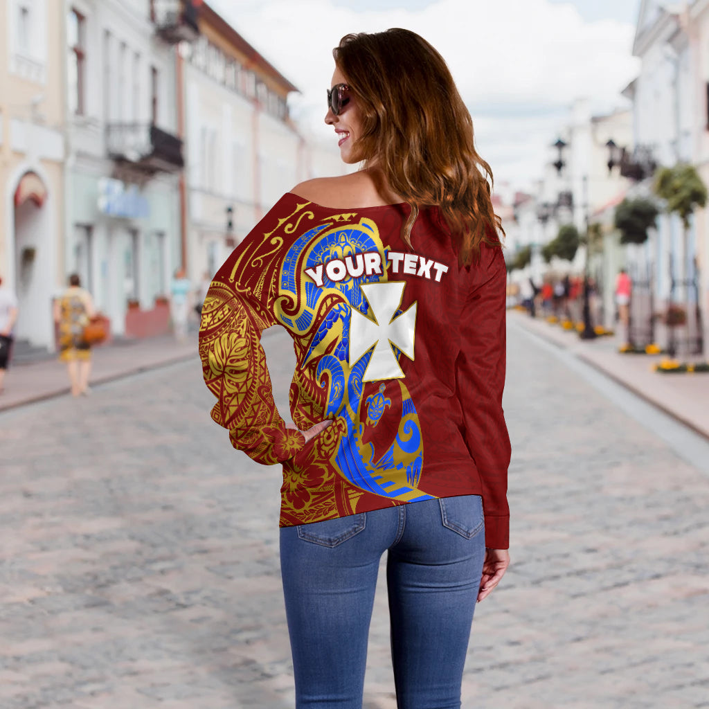 Wallis And Futuna Women Off Shoulder Polynesian Royal Style LT16 - Polynesian Pride