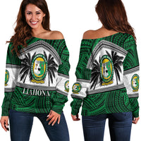 Tonga Liahona High School Women's Off Shoulder Sweatshirt Polynesian Patterns LT6 - Polynesian Pride
