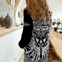 Aotearoa Silver Fern Rugby Sevens Women Casual Shirt Maori Tribal All Black LT9 - Polynesian Pride