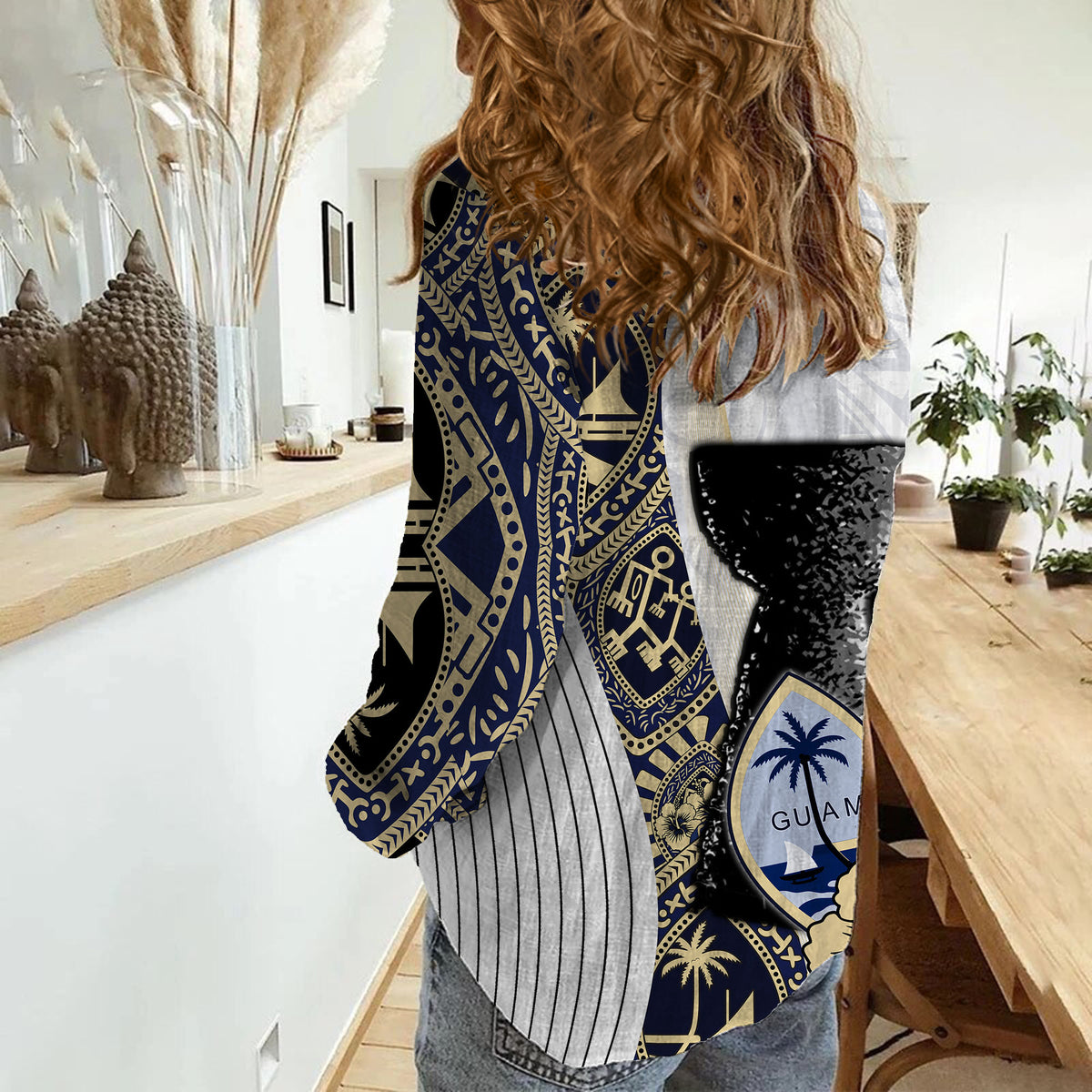 Guam Chamorro Casual Shirt White Style LT6 - Polynesian Pride