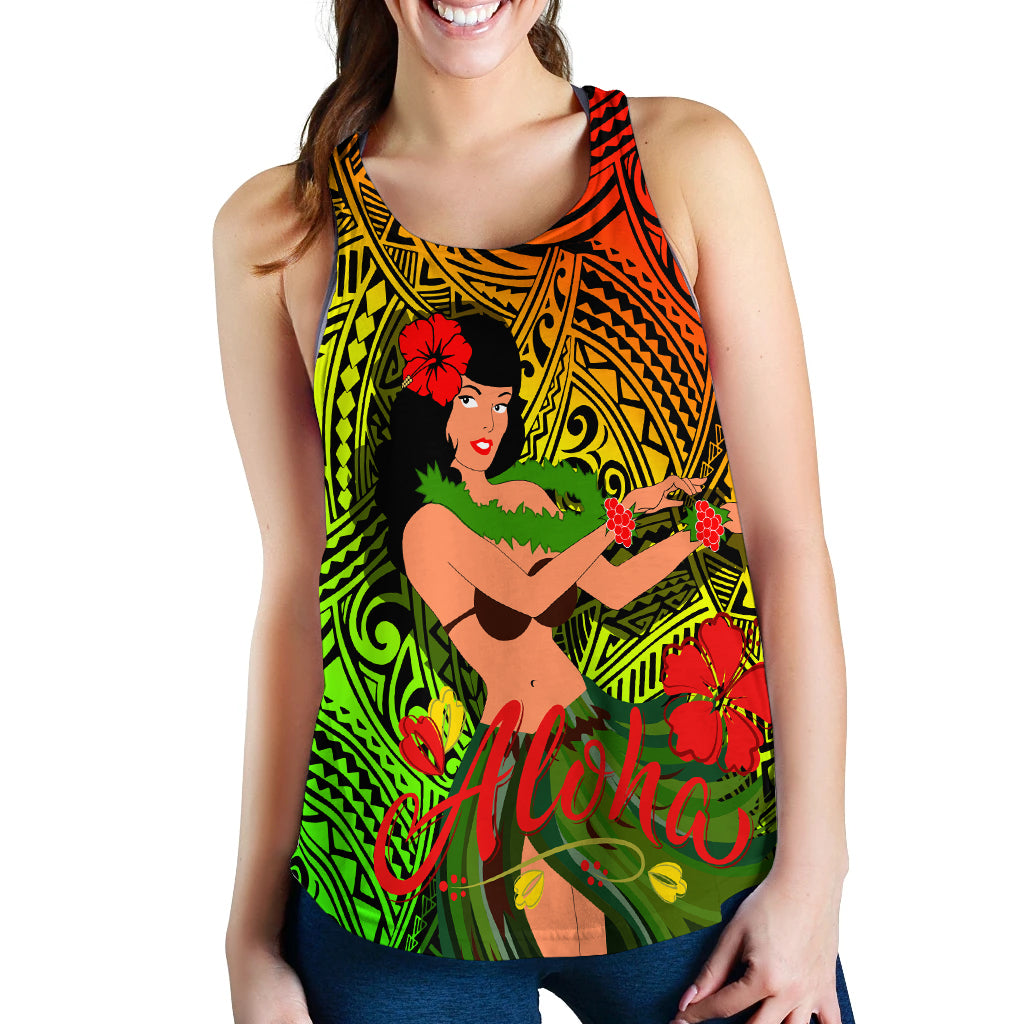 Hawaii Hula Girl Reggae Women Tank Top - LT2 - Polynesian Pride