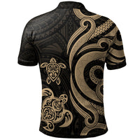 Marshall Islands Polo Shirt Gold Tentacle Turtle - Polynesian Pride