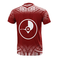 Yap Custom T Shirt Fog Red - Polynesian Pride