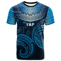 Yap Custom T Shirt Unique Serrated Texture Unisex Blue - Polynesian Pride