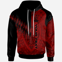 Vanuatu Custom Hoodie Red Color Symmetry Style Unisex Black - Polynesian Pride