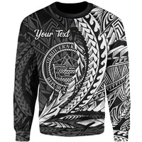 Palau Custom Personalised Sweatshirt - Wings Style White Color Unisex Black - Polynesian Pride