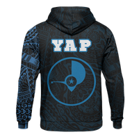 Micronesia All Over Print Hoodie Yap In My Heart Blue - Polynesian Pride
