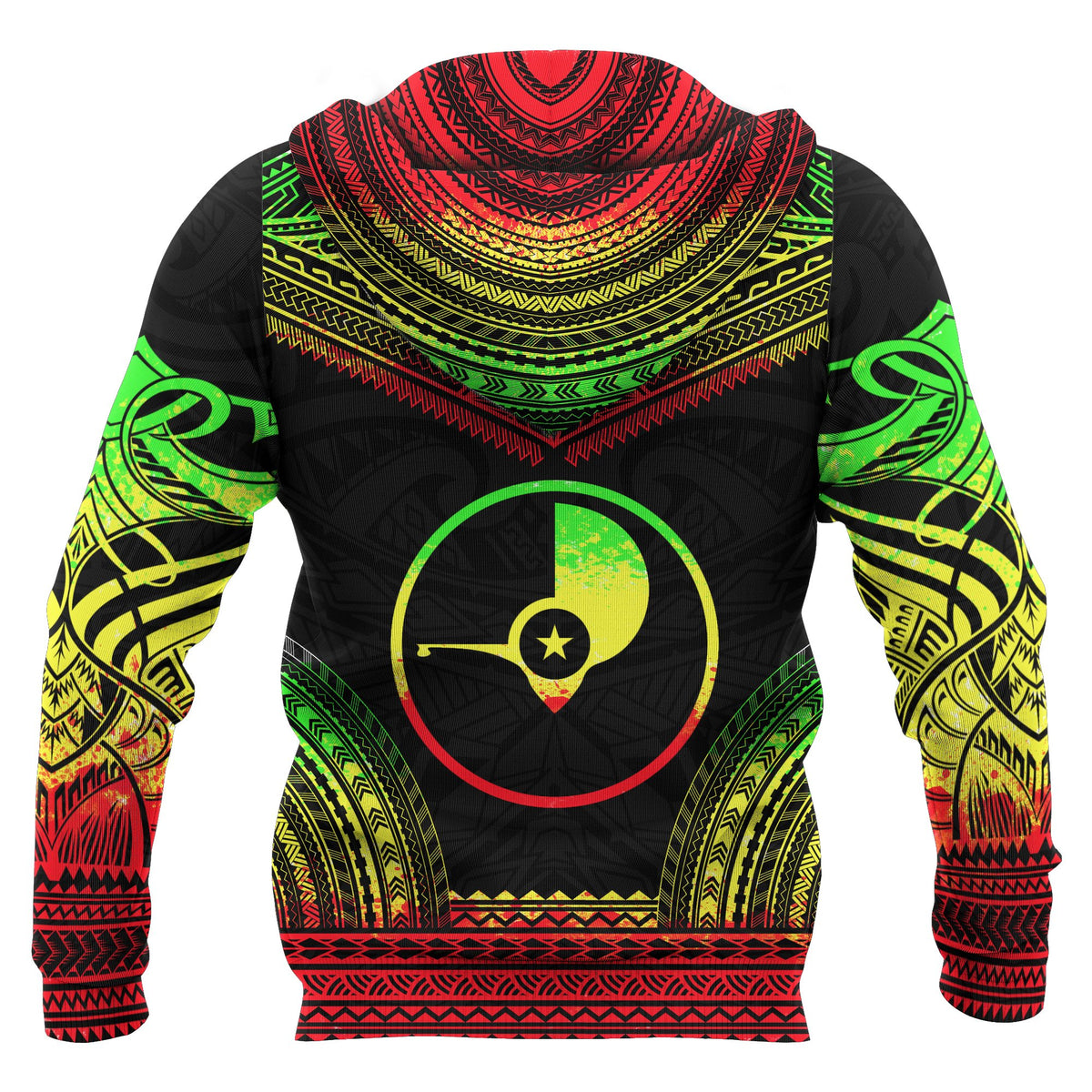 Yap All Over Hoodie Micronesian Reggae Color Version Chief Style - Polynesian Pride