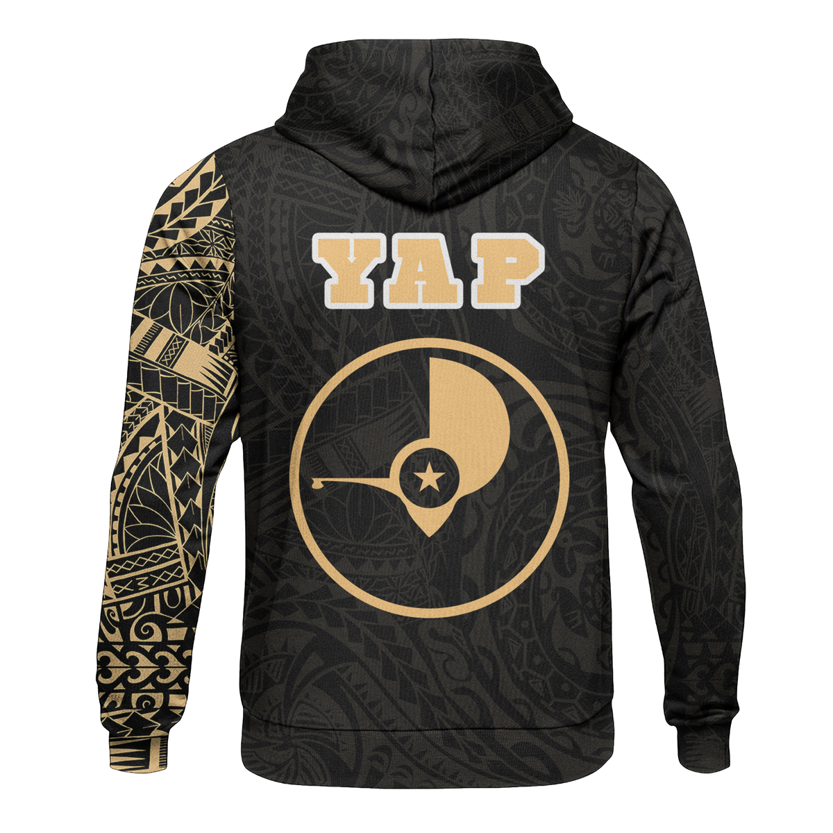 Micronesia All Over Print Hoodie Yap In My Heart Gold - Polynesian Pride