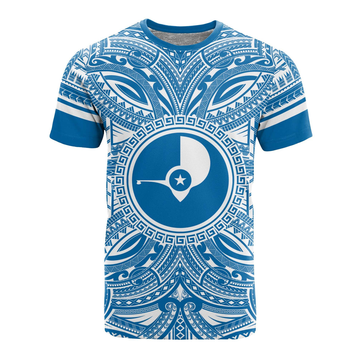 Yap T Shirt Yap Coat of Arms Polynesian Flag Color Unisex Blue - Polynesian Pride