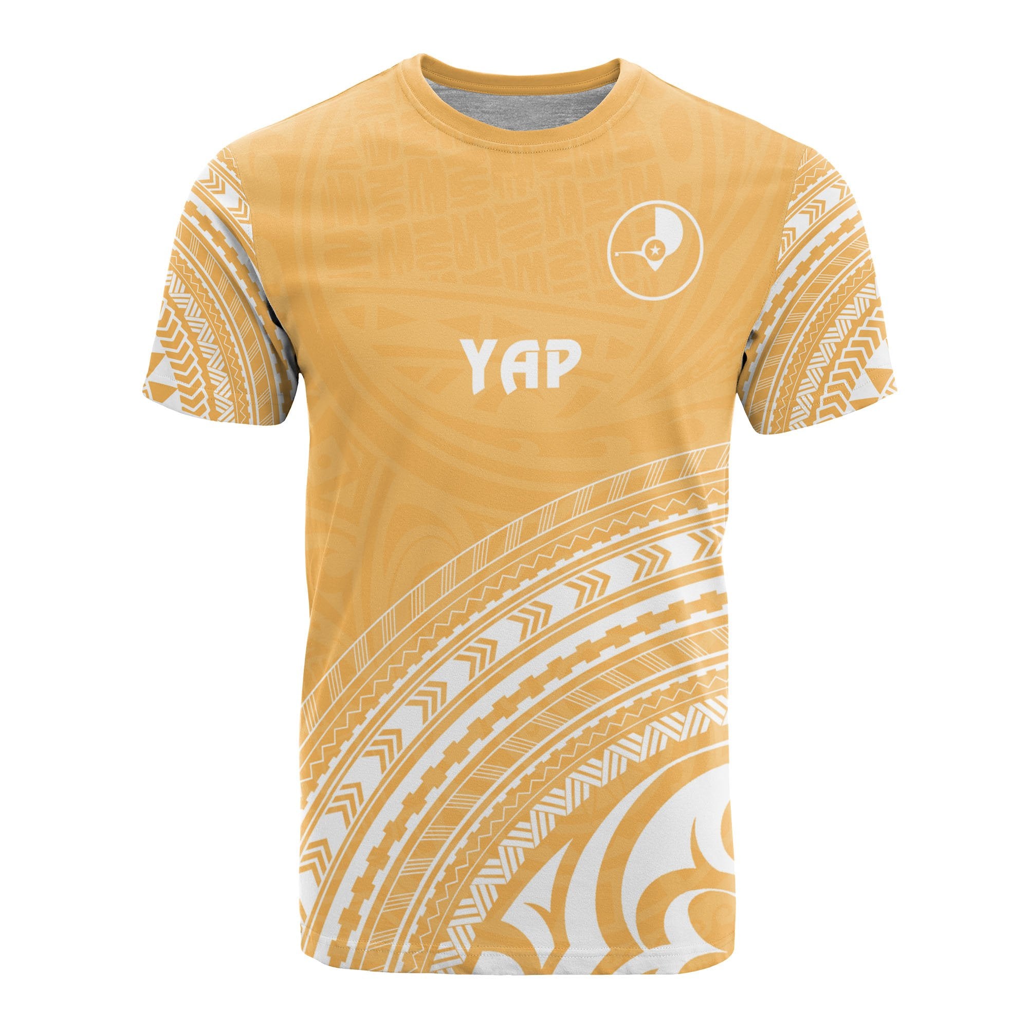 Yap All Over T Shirt Yap Flag Polynesian Tribal Gold Version Unisex Yellow - Polynesian Pride