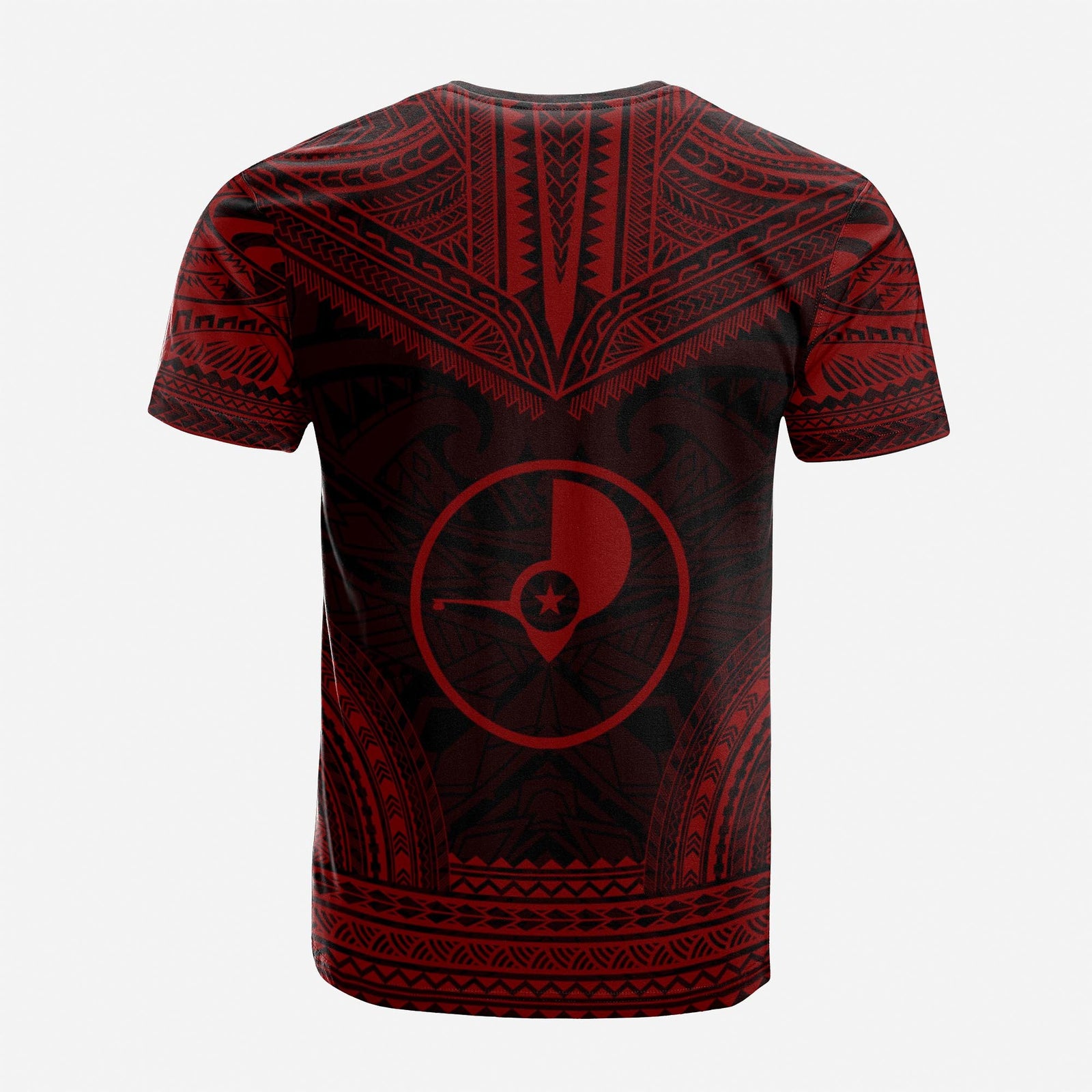 Yap Custom T Shirt Yap Flag Polynesian Chief Tattoo Red Version Unisex Red - Polynesian Pride