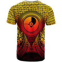 Yap Micronesian T Shirt Circle Pattern Yellow - Polynesian Pride