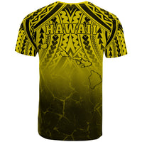 Hawaii Polynesian Kanaka Map Eruption T Shirt Roman Style Yellow - Polynesian Pride