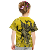 Pohnpei Custom T Shirt Polynesian Phoenix Bird, Fairytales Bird Yellow - Polynesian Pride