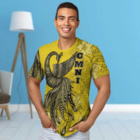 Northern Mariana Islands T Shirt Polynesian Phoenix Bird, Fairytales Bird Yellow - Polynesian Pride