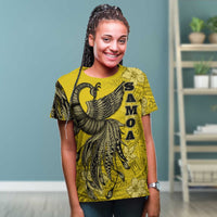 American Samoa T Shirt Polynesian Phoenix Bird, Fairytales Bird Yellow - Polynesian Pride
