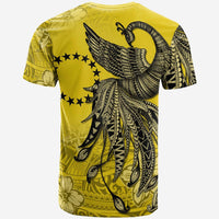 Cook Islands Custom T Shirt Polynesian Phoenix Bird, Fairytales Bird Yellow - Polynesian Pride