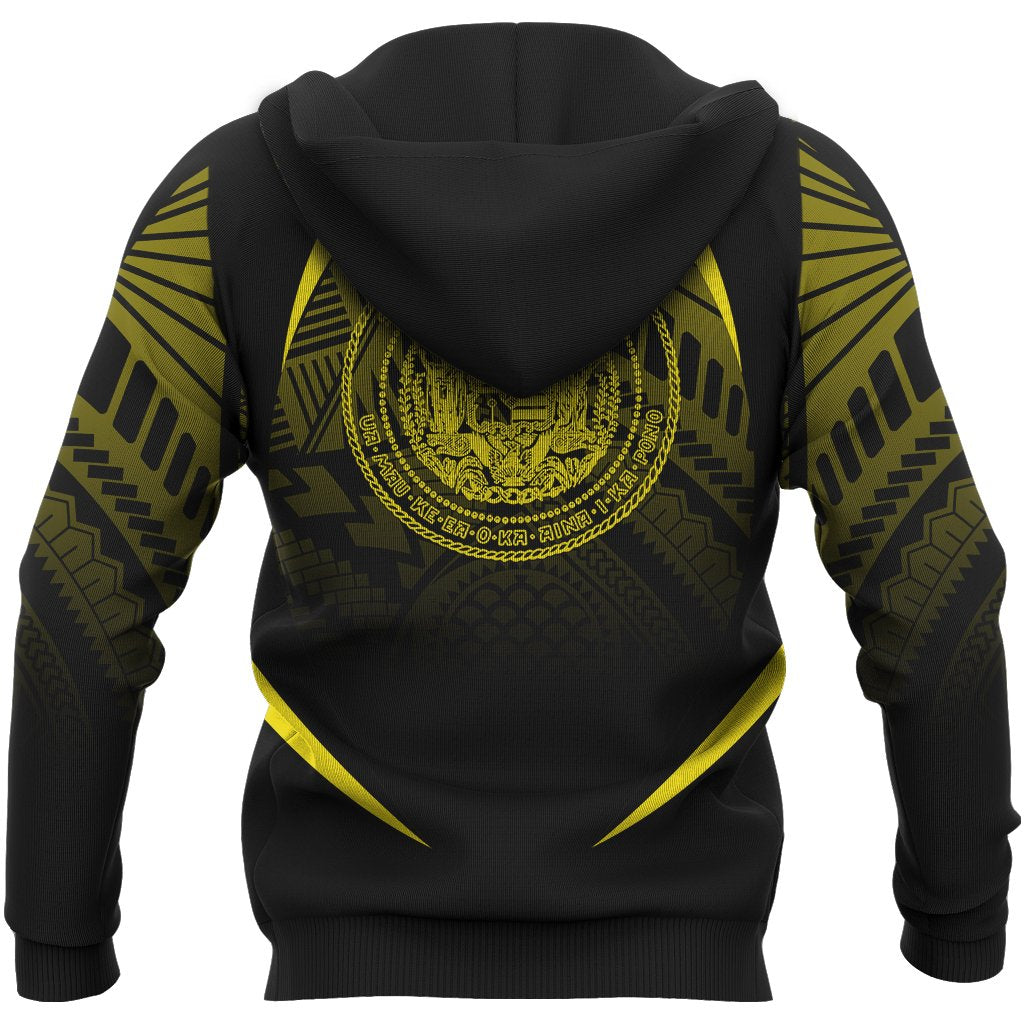 Hawaii Polynesian Hoodie Yellow The Face Style - Polynesian Pride