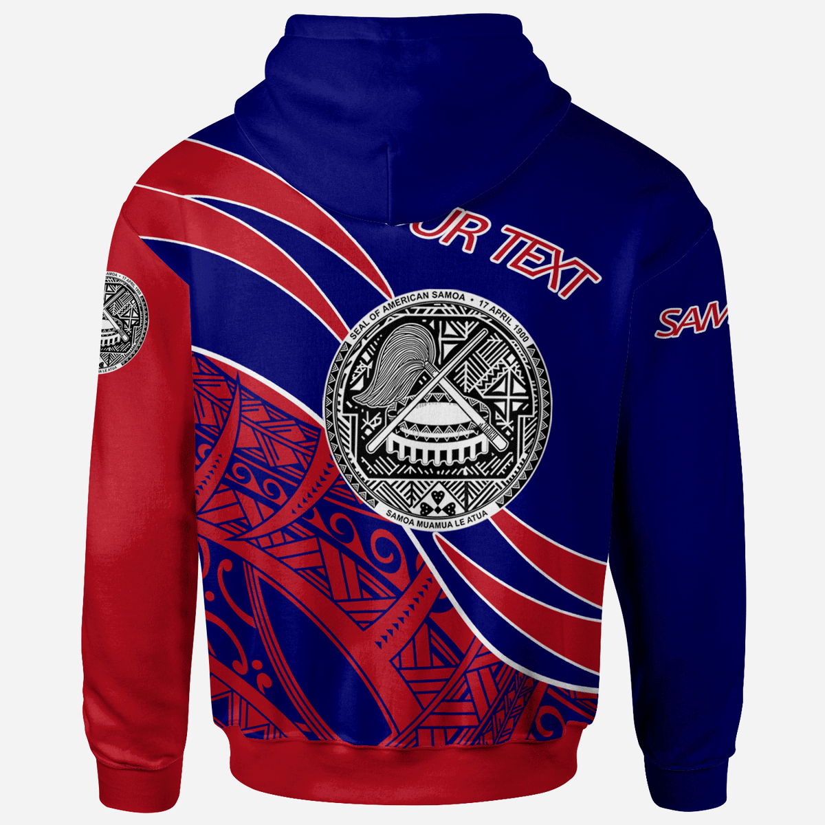 American Samoa Hoodie Custom Symmetrical Lines - Polynesian Pride