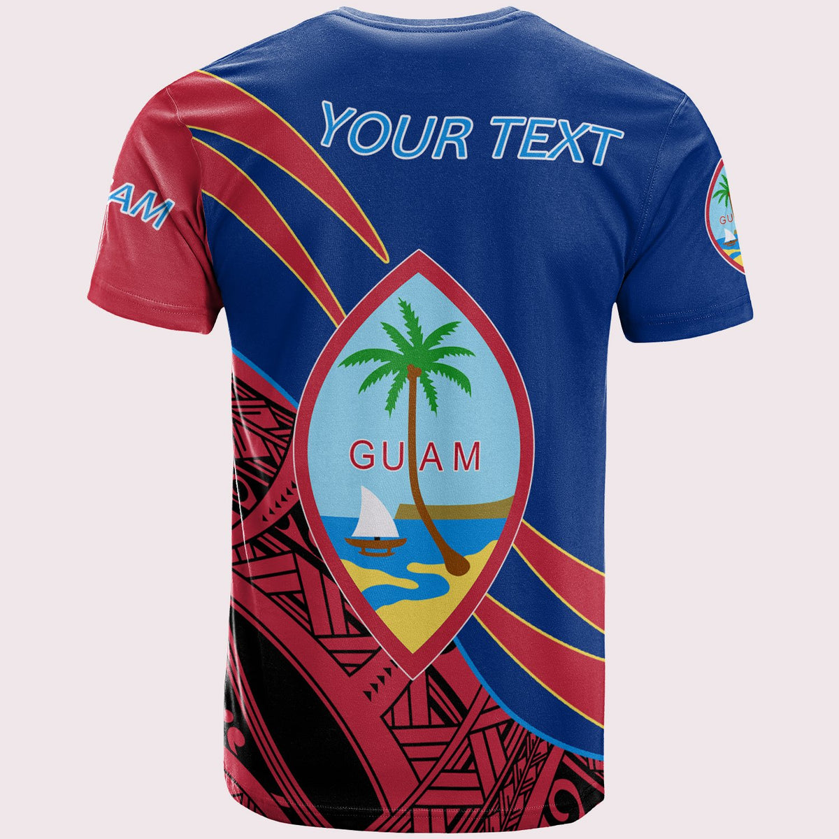Guam T Shirt Custom Symmetrical Lines - Polynesian Pride