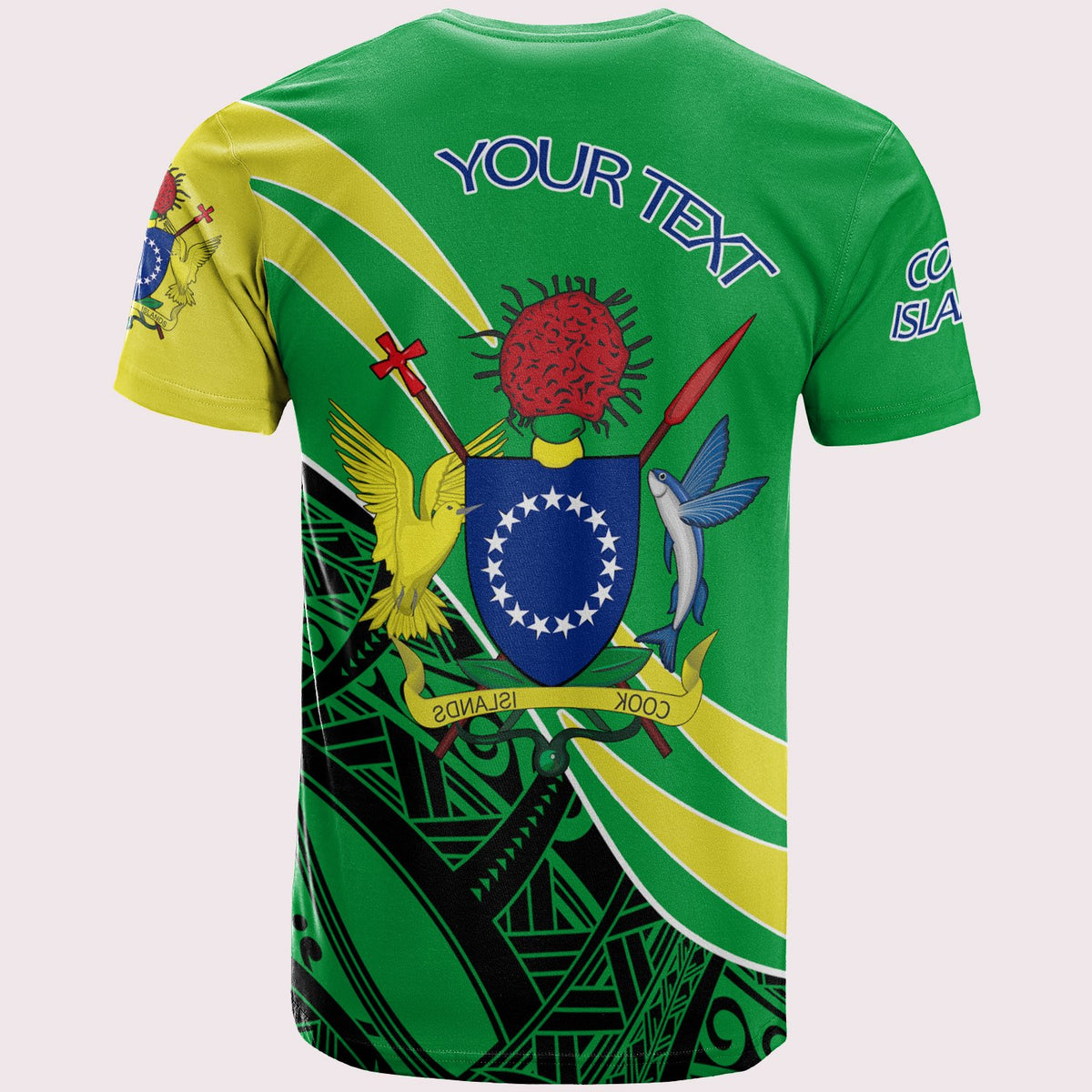 Cook Islands T Shirt Custom Symmetrical Lines - Polynesian Pride