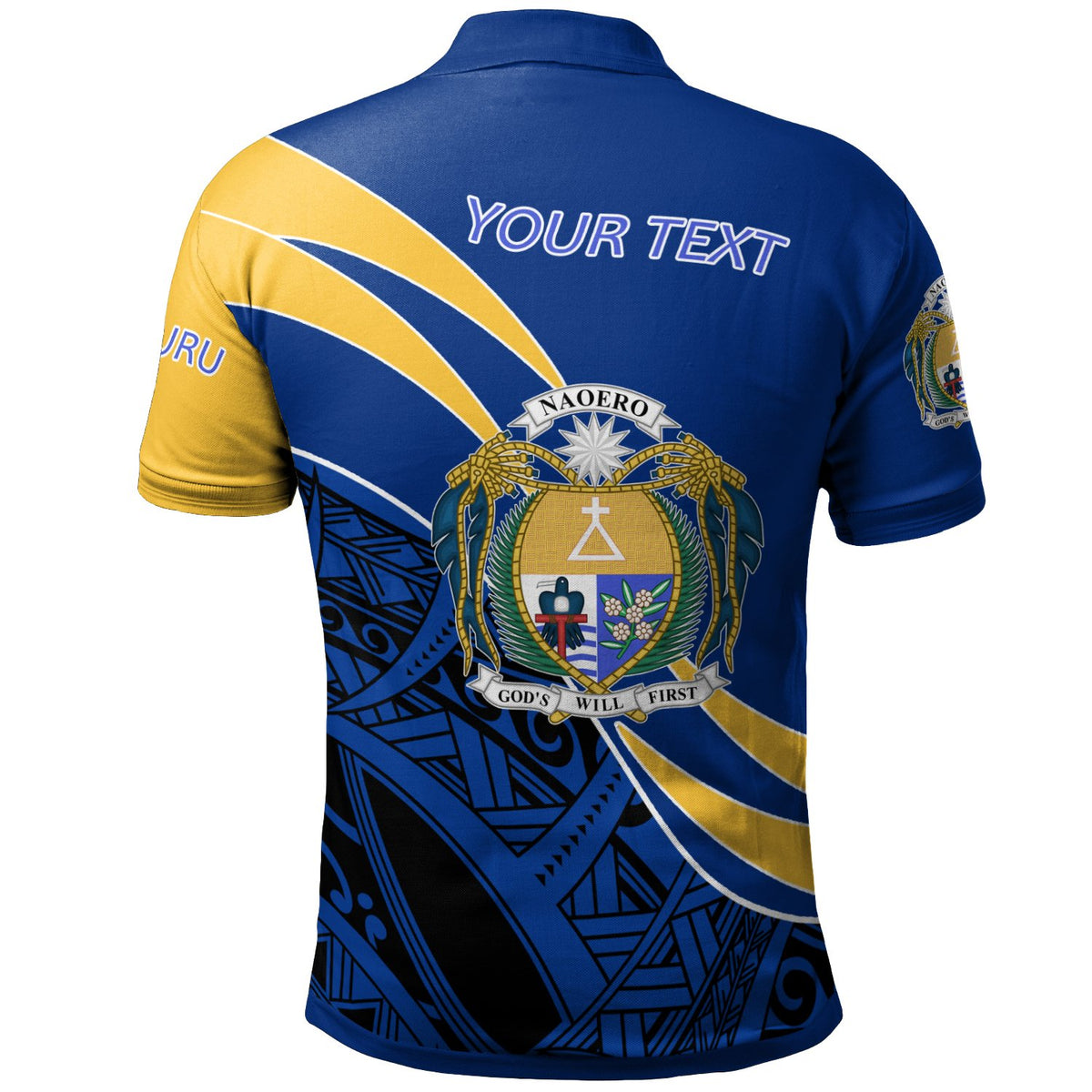 Nauru Polo Shirt Custom Symmetrical Lines - Polynesian Pride