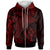 Kosrae Zip up Hoodie Humpback Whale & Coat of Arms Red Unisex Red - Polynesian Pride