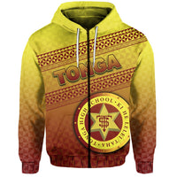 Tonga High School Zip Hoodie Simple Style Unisex Yellow - Polynesian Pride