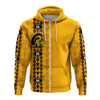 Hawaii Mililani High Mix Kakau Hoodie LT6 Zip Hoodie Yellow - Polynesian Pride