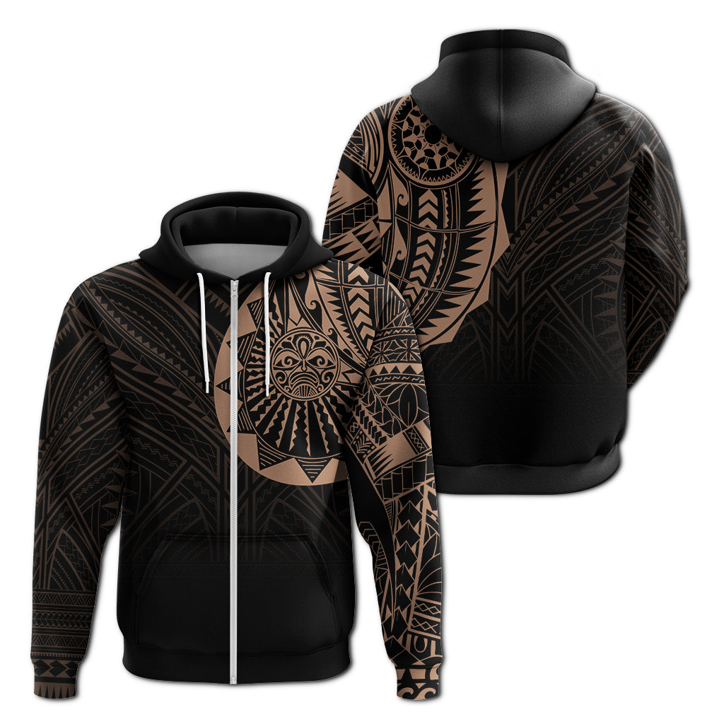Polynesian Full Sleeve Tattoo Zip up Hoodie Blush Color LT7 - Polynesian Pride