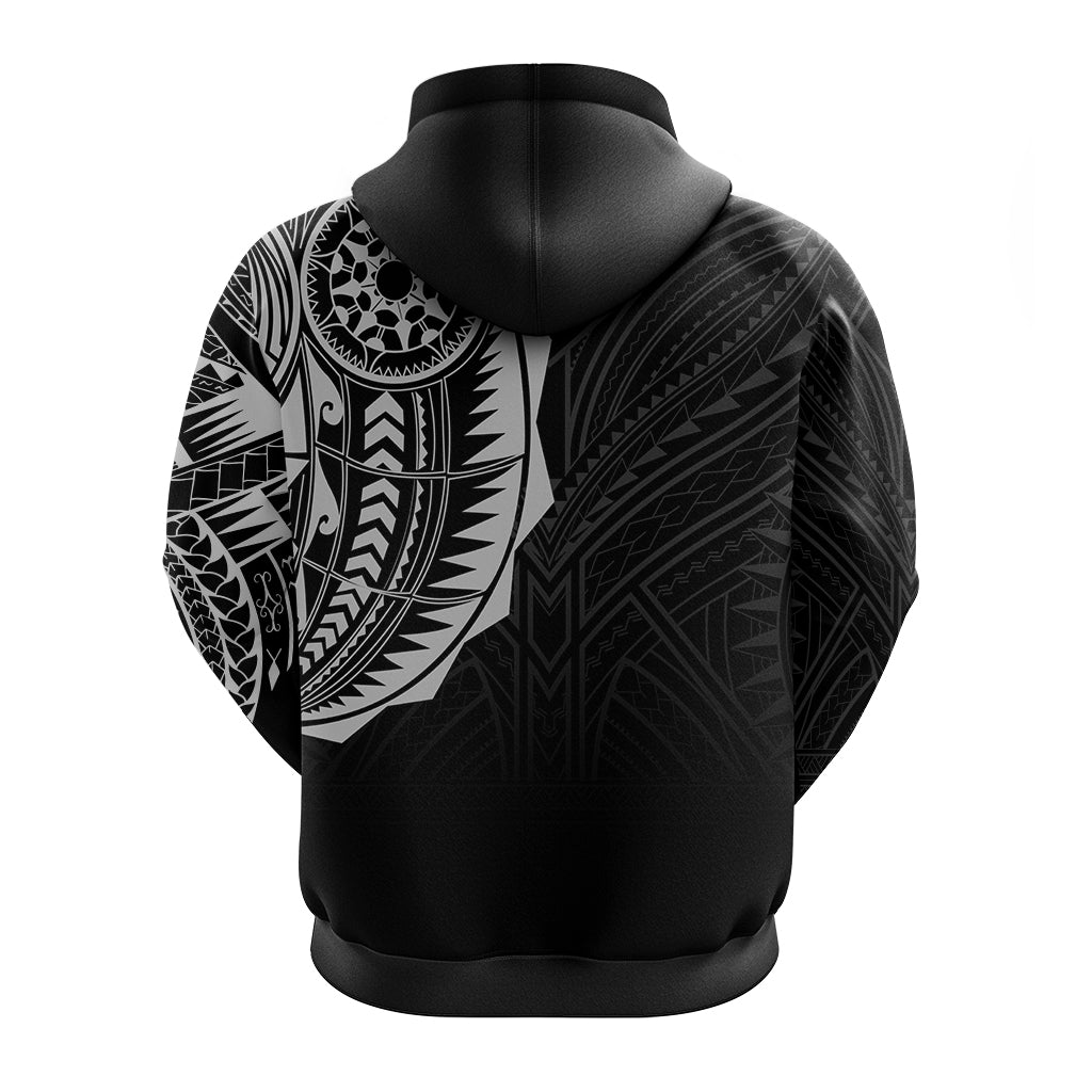 Polynesian Full Sleeve Tattoo Zip up Hoodie Silver Vibes LT7 - Polynesian Pride