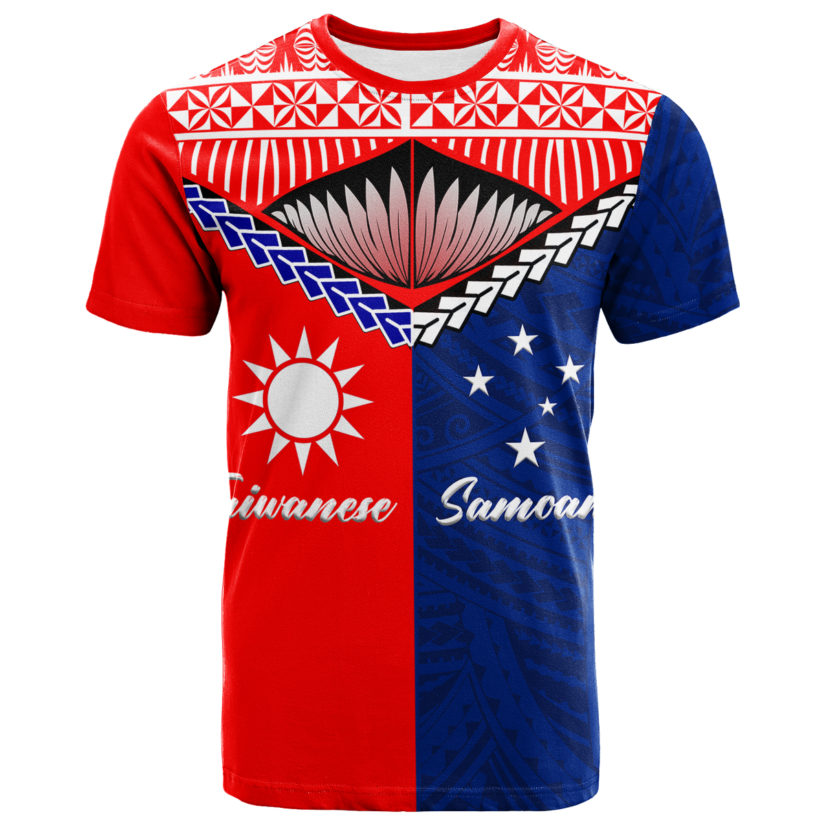 Taiwanese Combine Samoan Pride T Shirt LT12 Blue - Polynesian Pride