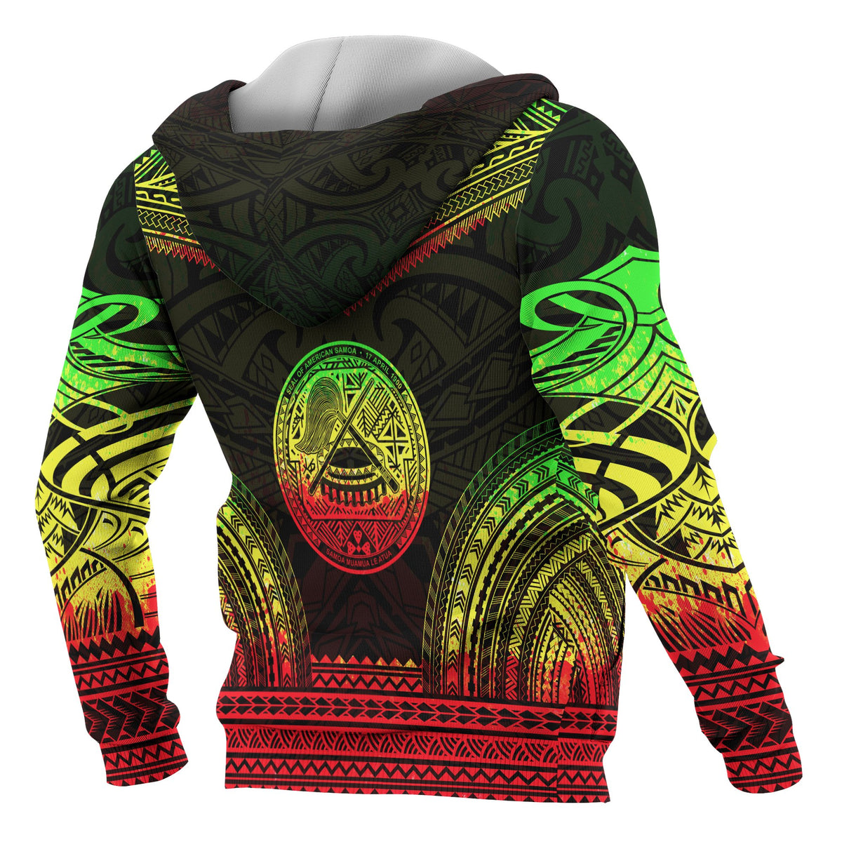 American Samoa Polynesian Chief Custom Hoodie Reggae Version - Polynesian Pride