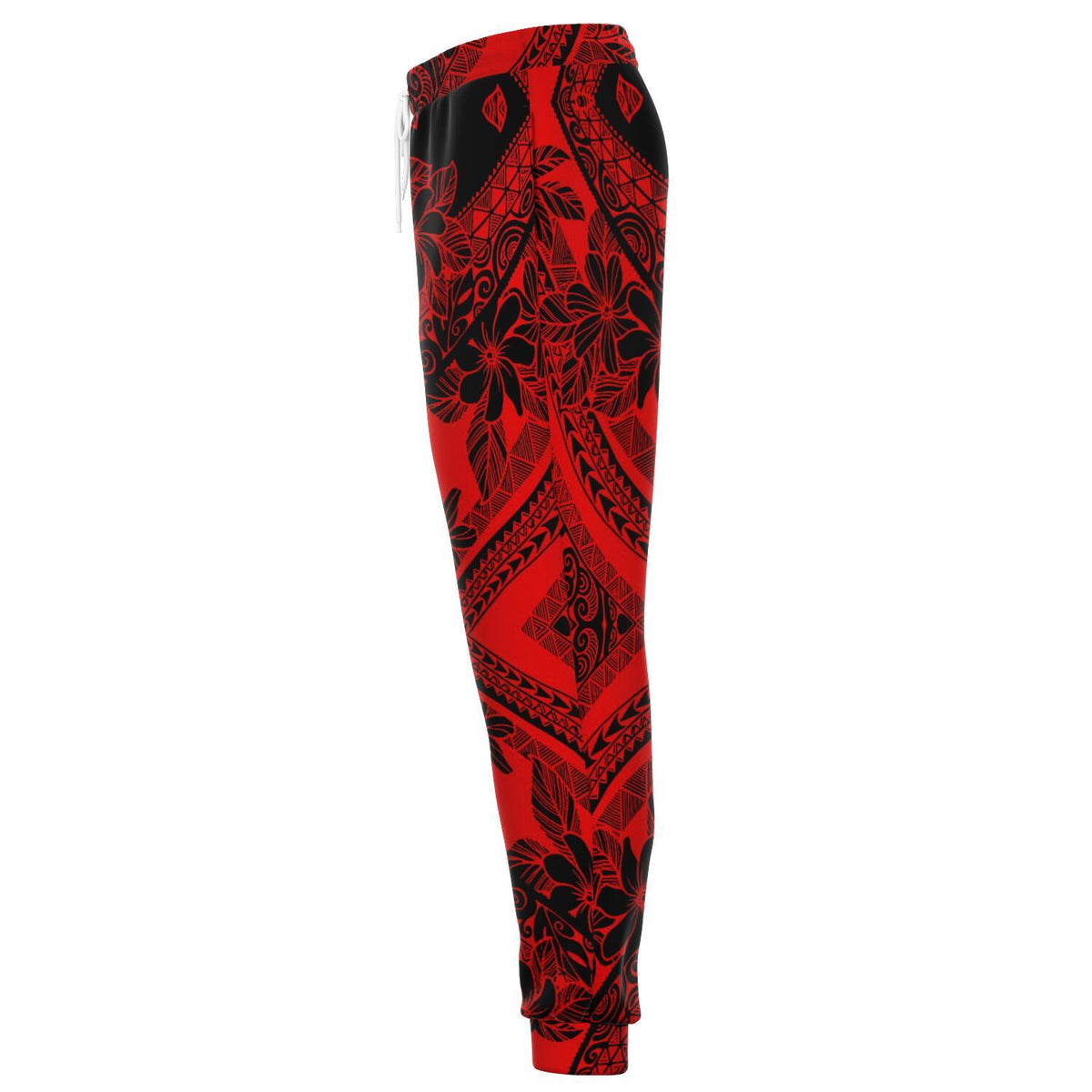 Polynesian Plumeria Mix Red Black Joggers - Polynesian Pride