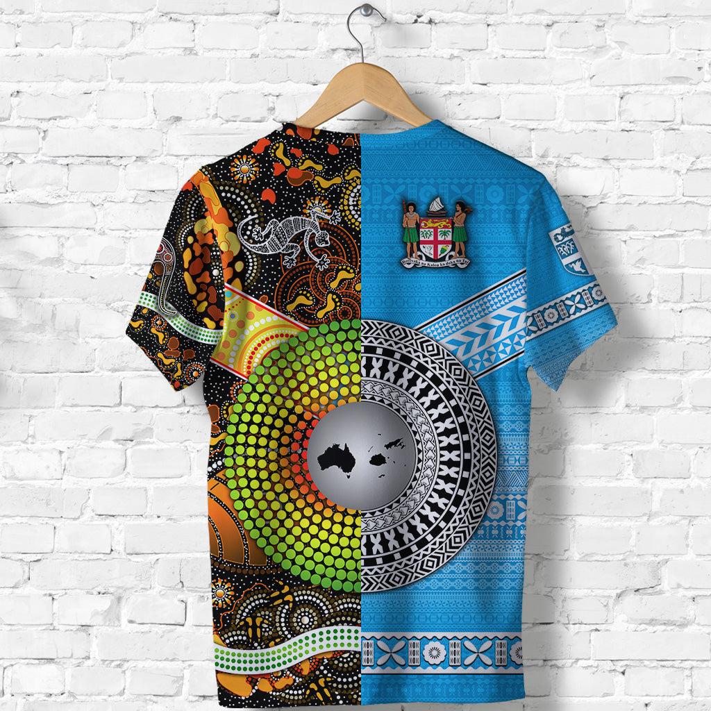Australia Aboriginal and Fiji Tapa T Shirt Together LT8 - Polynesian Pride