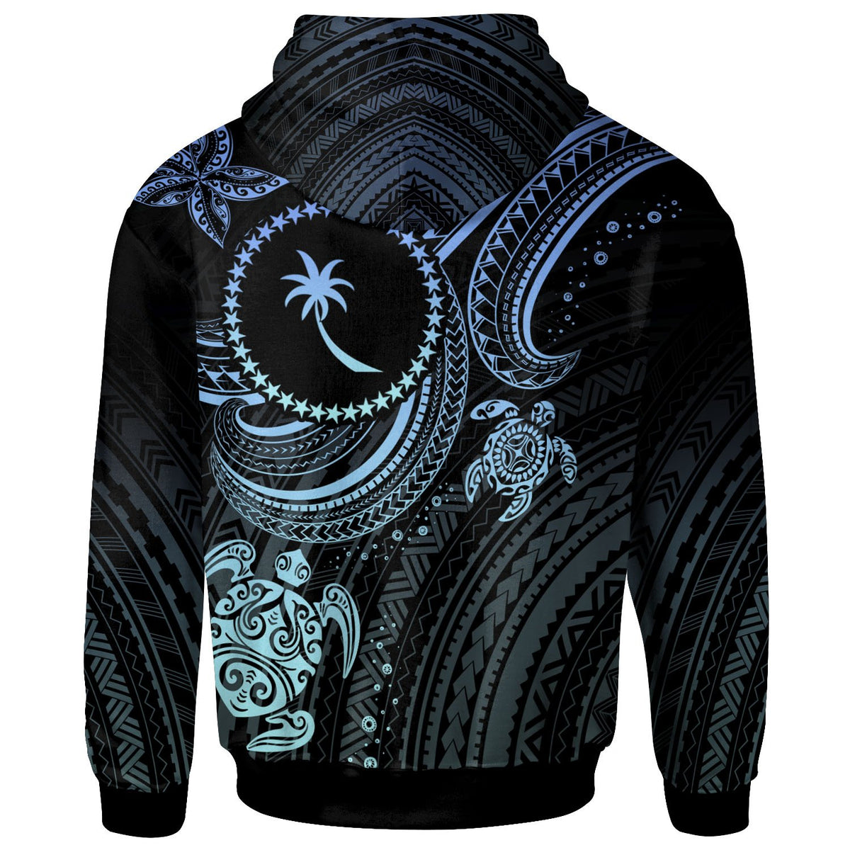 Chuuk Custom Hoodie Blue Turtle - Polynesian Pride