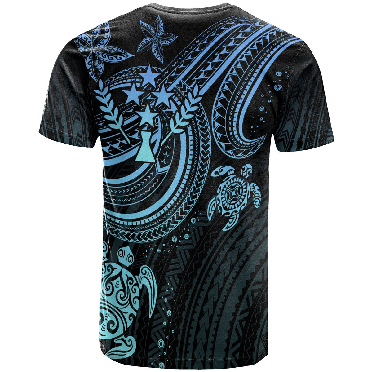 Kosrae Custom T shirt Blue Turtle - Polynesian Pride