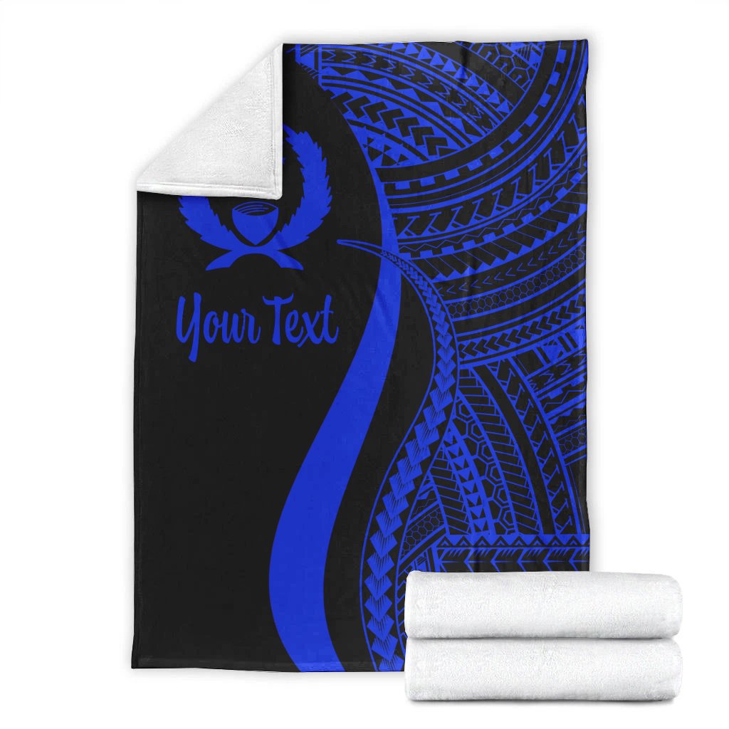 Pohnpei Custom Personalised Premium Blanket - Blue Polynesian Tentacle Tribal Pattern - Polynesian Pride
